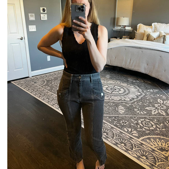 Etoile Isabel Marant Gray Seamed Slit Front Jeans - Picture 5 of 13